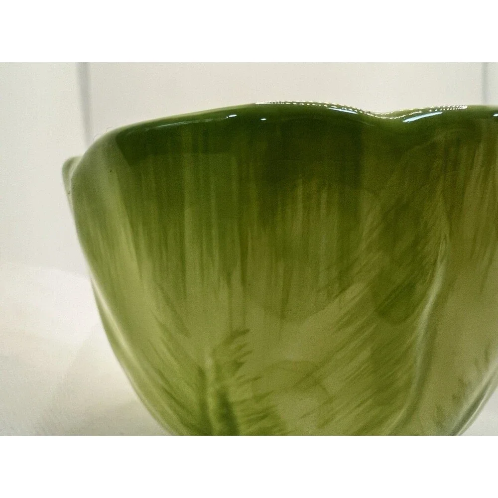 Set of 2 Pier 1 One Imports Cabbage Condiment Bowls Green spring small